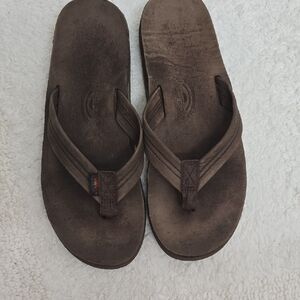 Men's Rainbow Brown Flip Flops
